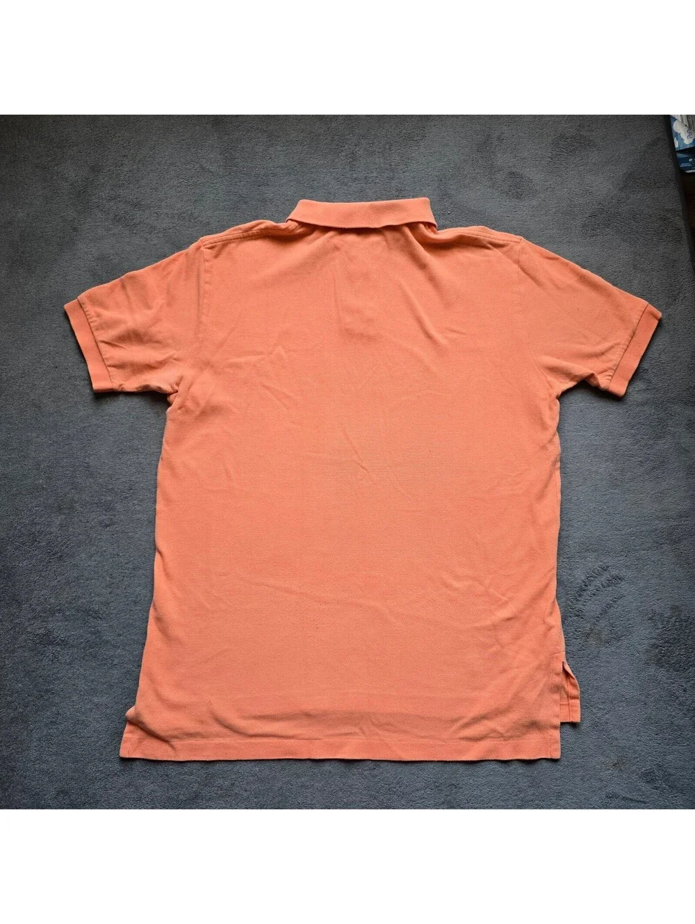 Polo Ralph Lauren Shirt Mens Large Orange Teal Pony Logo Short Sleeve Pique L